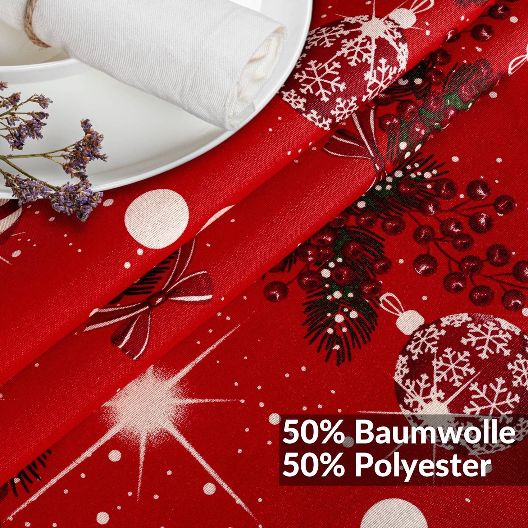 ANRO Tischdecke Weihnachten abwaschbare Weihnachtstischdecke (Einzelstück 1 günstig online kaufen