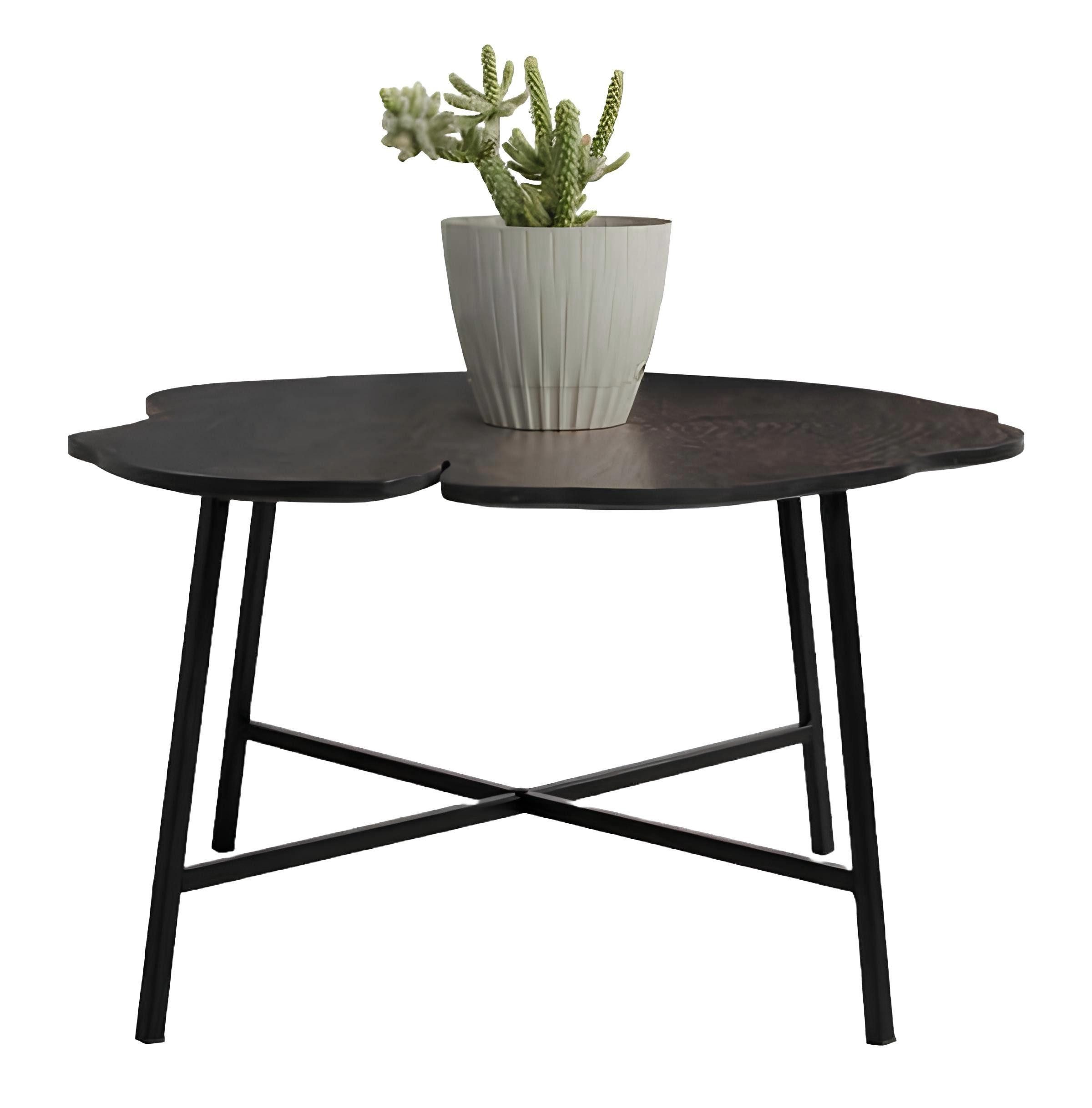 JVmoebel Couchtisch Eleganter Beistelltisch aus Glas und Metall in Schwarz (1-St., Couchtisch), Made in Europa
