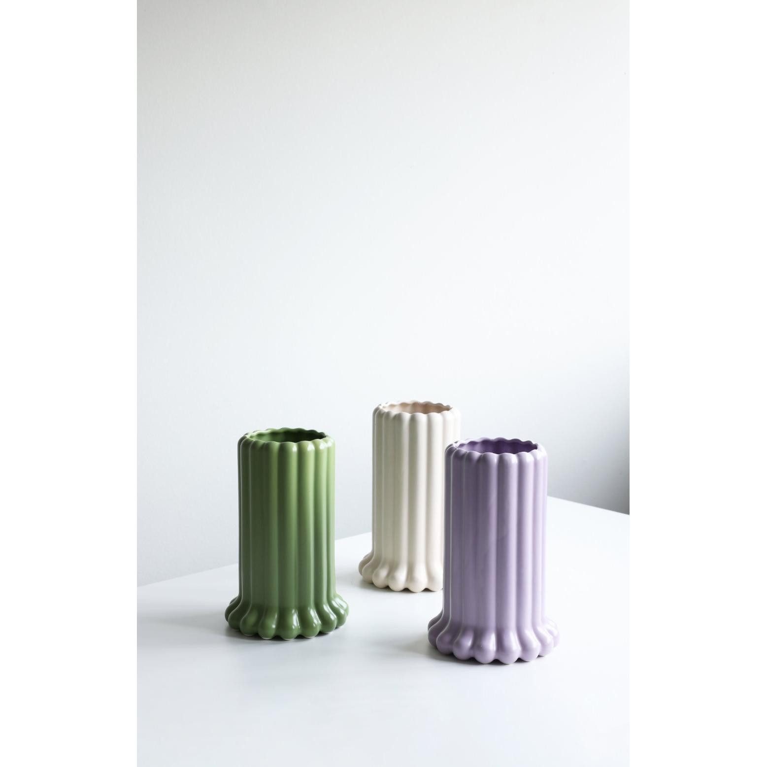 Design Letters Dekovase Vase Tubular Porzellan Grün (24cm)