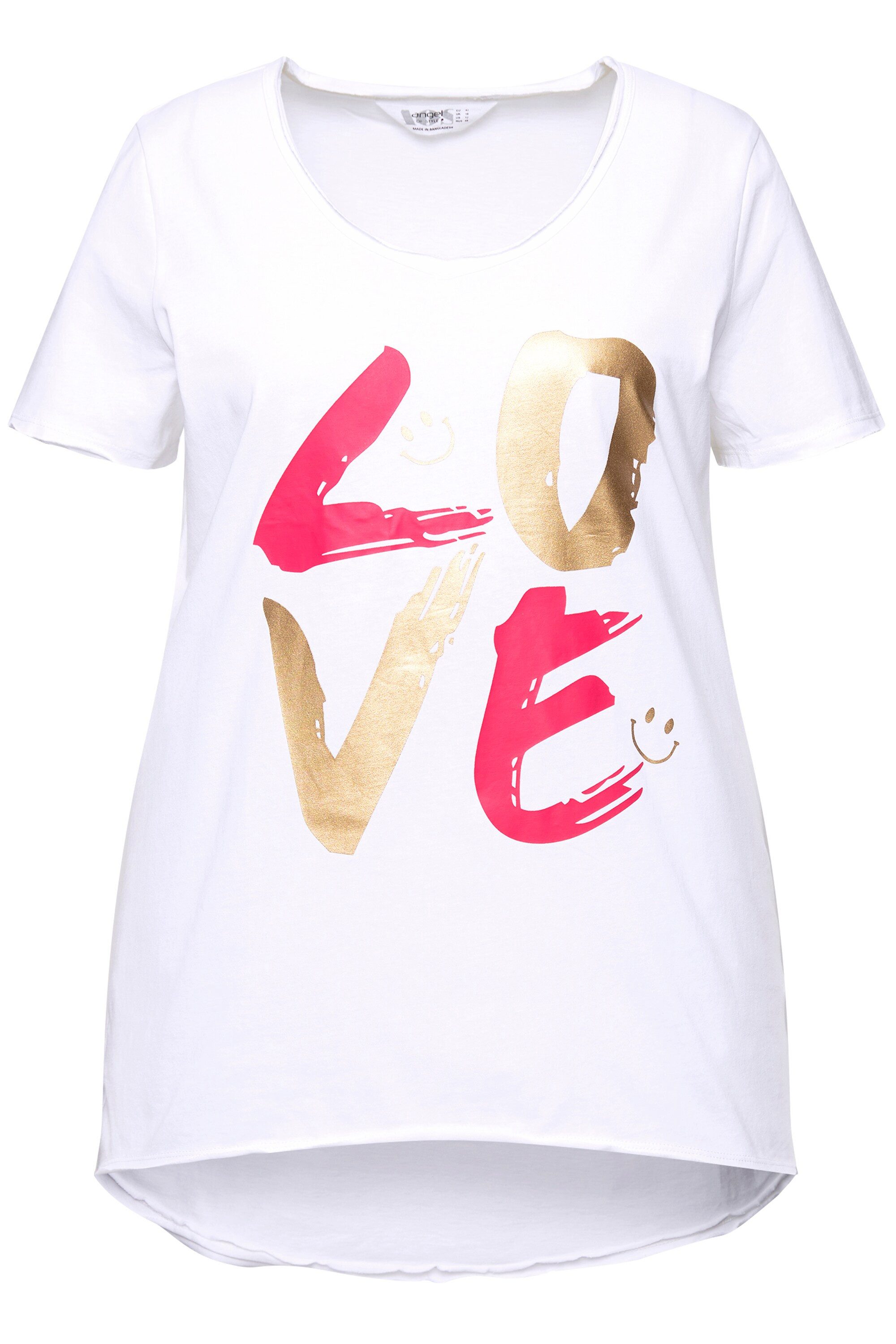 Angel of Style T-Shirt T-Shirt LOVE-Schriftzug V-Ausschnitt Halbarm günstig online kaufen
