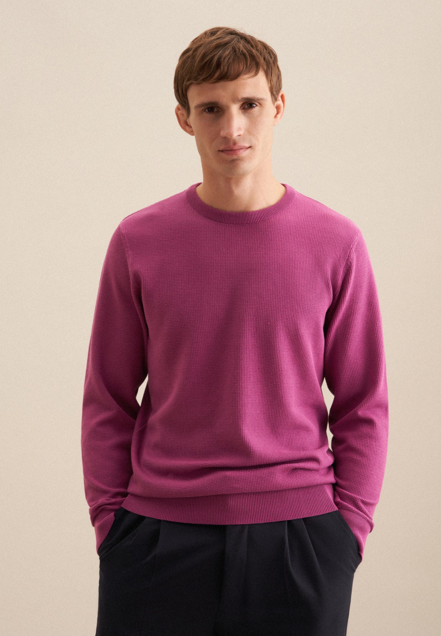 seidensticker Strickpullover Schwarze Rose 1/1 Rundhals günstig online kaufen