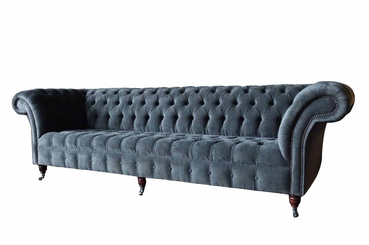 JVmoebel Chesterfield-Sofa, Sofa Chesterfield 4 Sitzer Couch Textil Wohnzimmer Klassisch