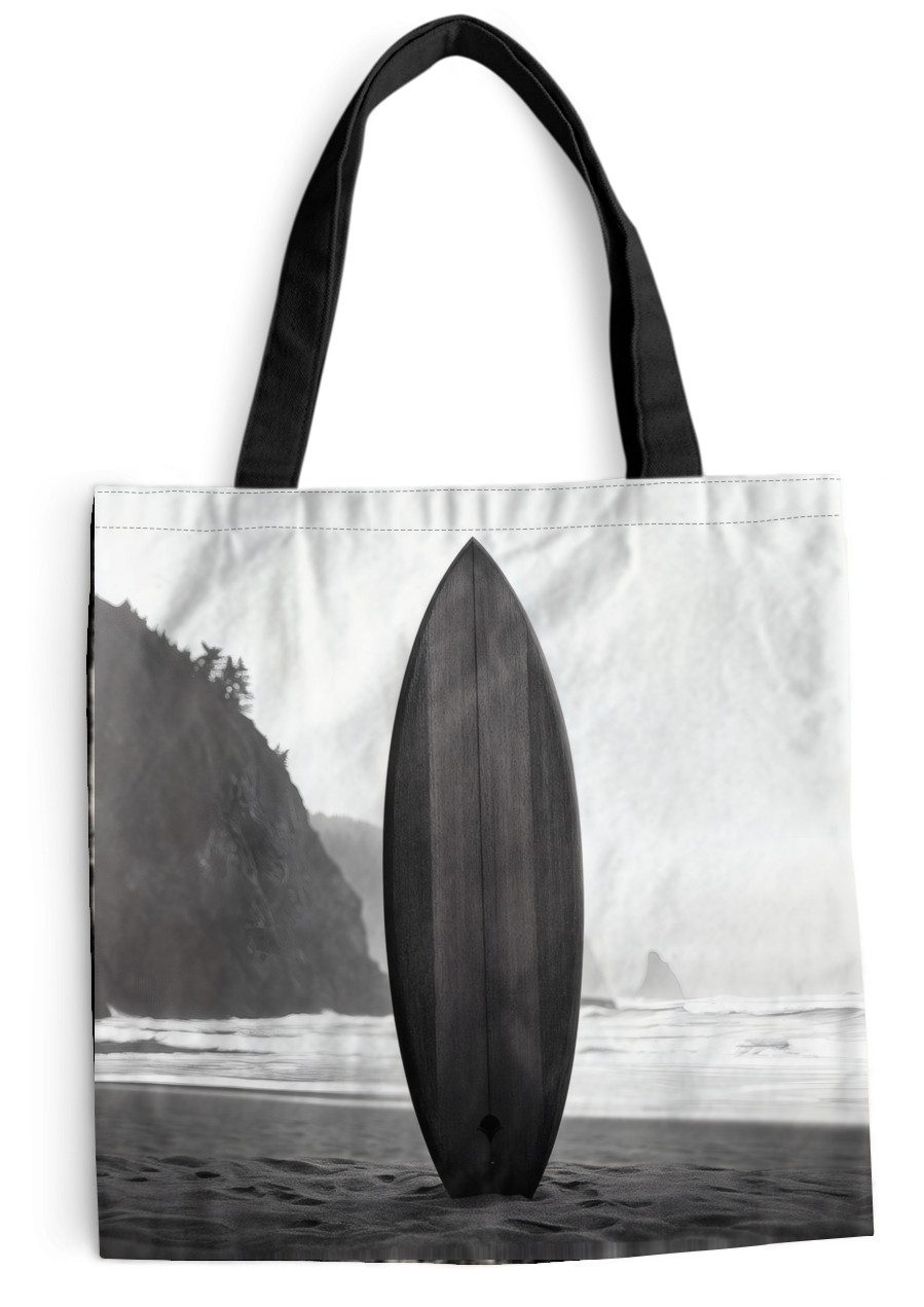 MuchoWow Shopper Surfbrett - Sand - Meer, Handtasche, Damen und Herren, Schultertasche, Umhängetasche, Tote Bag