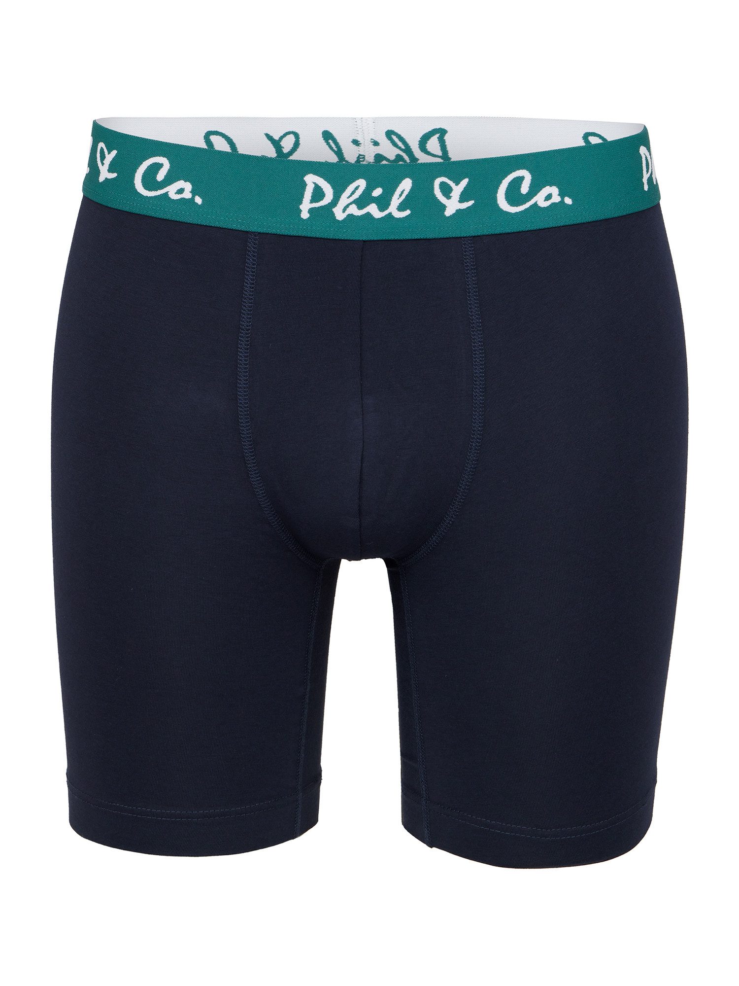 Phil & Co. Langer Boxer Long Boxer Briefs - langes Bein - Jersey - ohne störendes Etikett (2-St) Retroshorts Boxershorts Multipack Mehrpack Baumwolle Herren 2-P – Bild 3 von 5