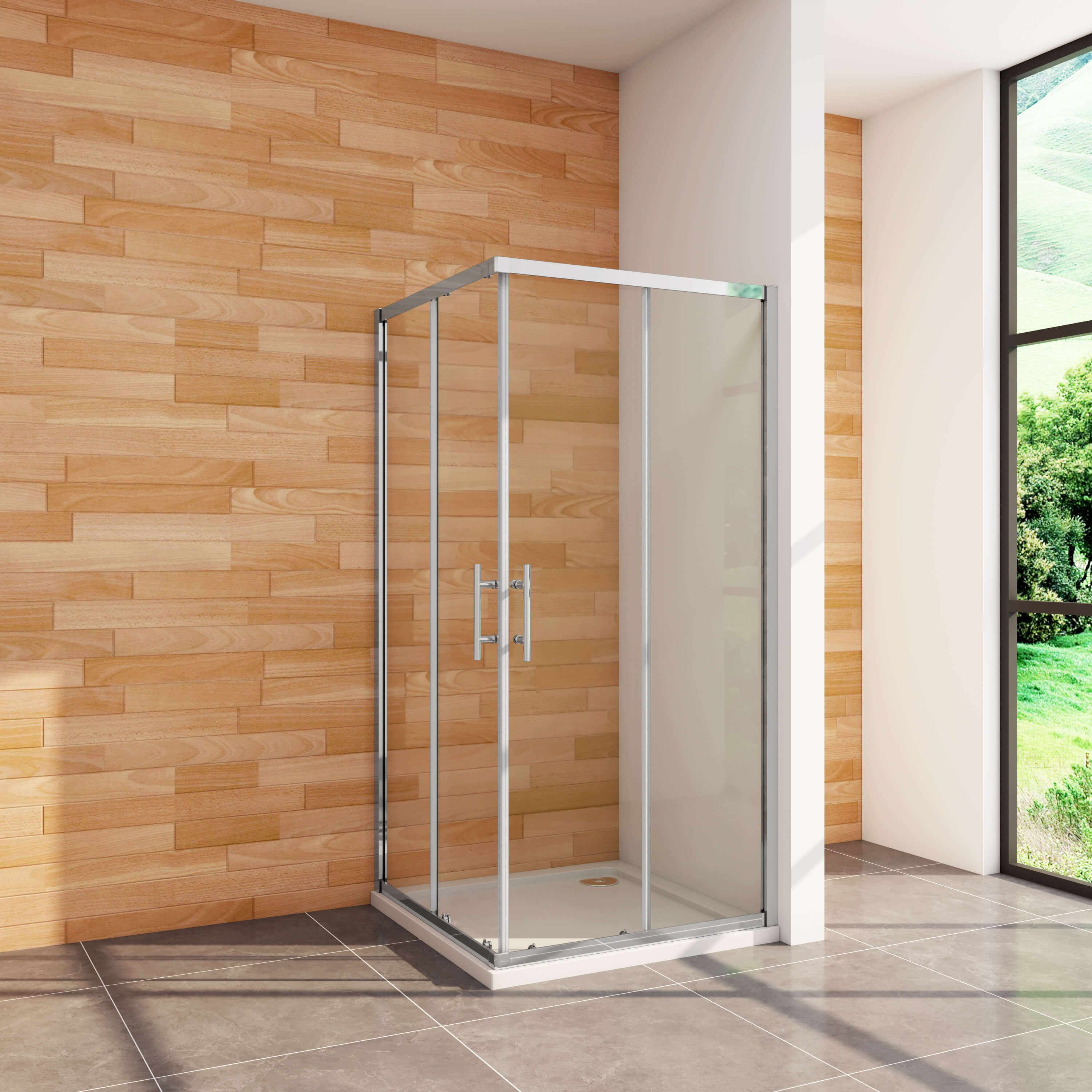 Duschparadies Dusch-Schiebetür Schiebetür 185cm Duschtür Duschabtrennung Duschkabine 6mm ESG, 70x185 cm, Sicherheitsglas, (links und rechts montierbar) ebenerdiger Einbau möglich