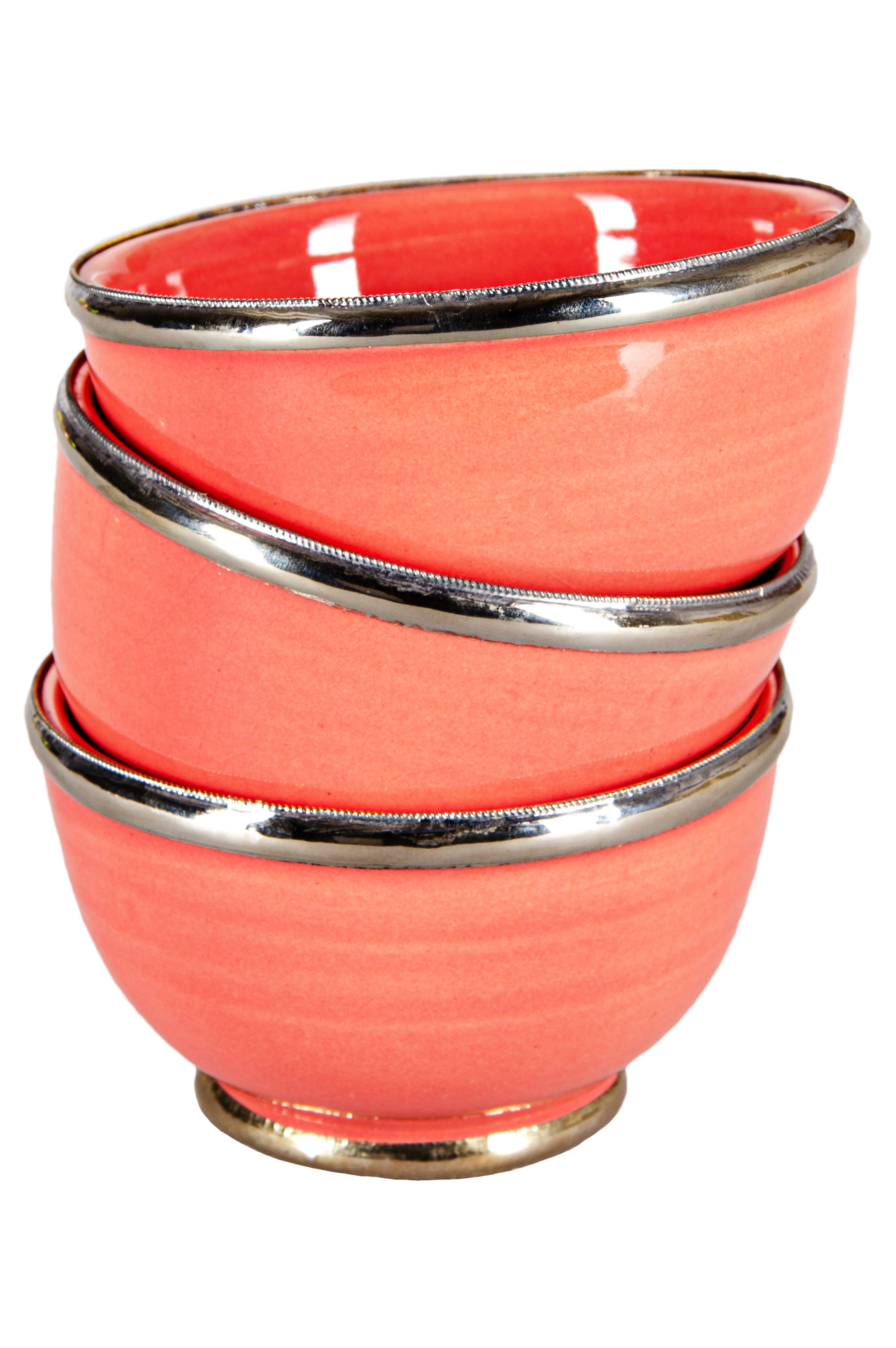 Marrakesch Orient & Mediterran Interior Dipschale 3er Set Orientalische Dessert Tapas Schale Cariba Rosa, Keramik, (3er Set, 3-tlg), Handarbeit