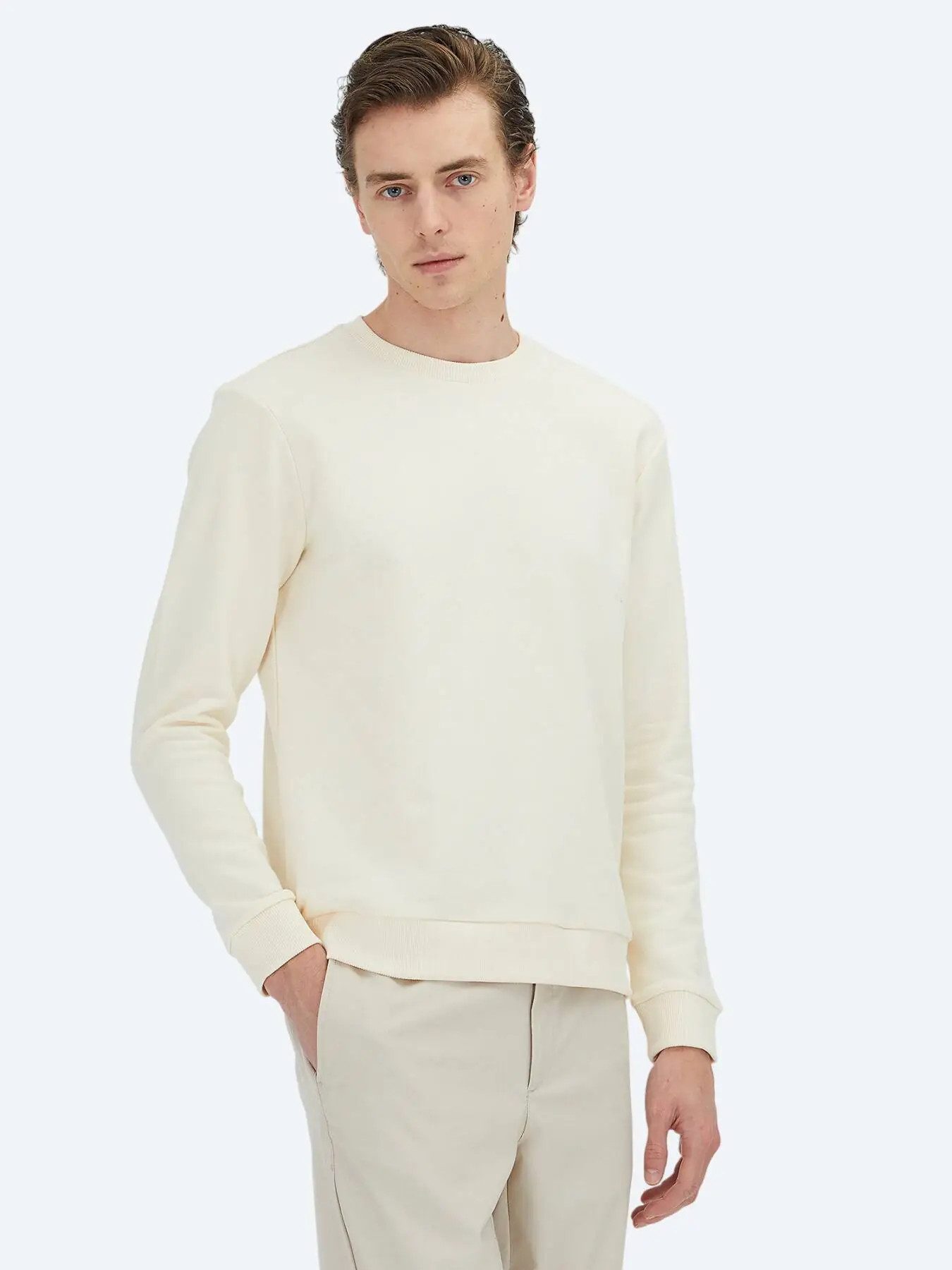 KİP Sweatshirt Ecrufarbenes Sweatshirt mit Rundhalsausschnitt