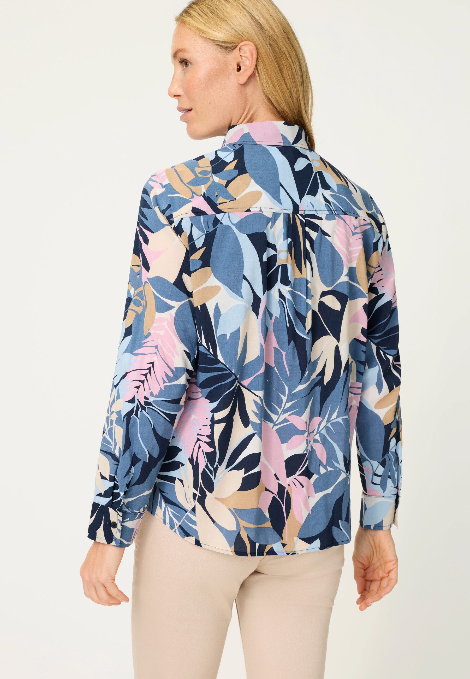 Olsen Hemdbluse Bluse mit floralem Allover-Print