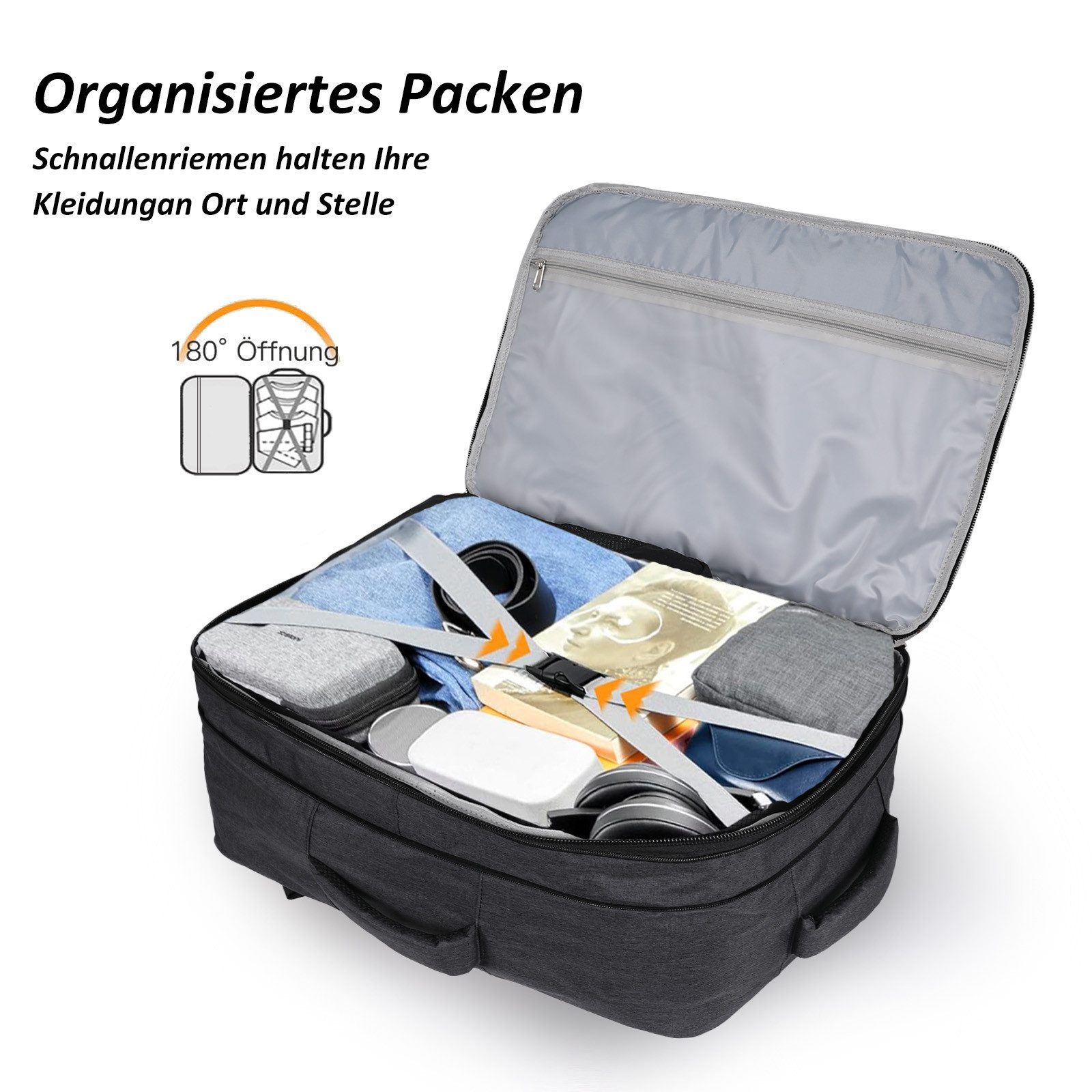 TAN.TOMI Reiserucksack Handgepäck 51*37*18 CM Reiserucksack Rucksack Männer Frauen, Wanderrucksack Wasserdichter Outdoor Tagesrucksack
