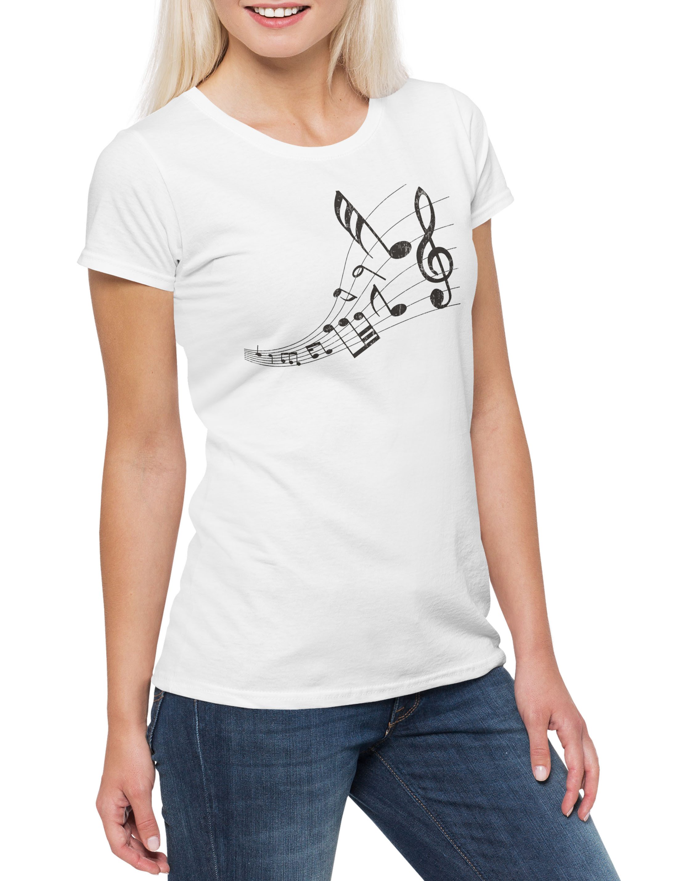 Urban Backwoods Print-Shirt Music Notes Damen günstig online kaufen