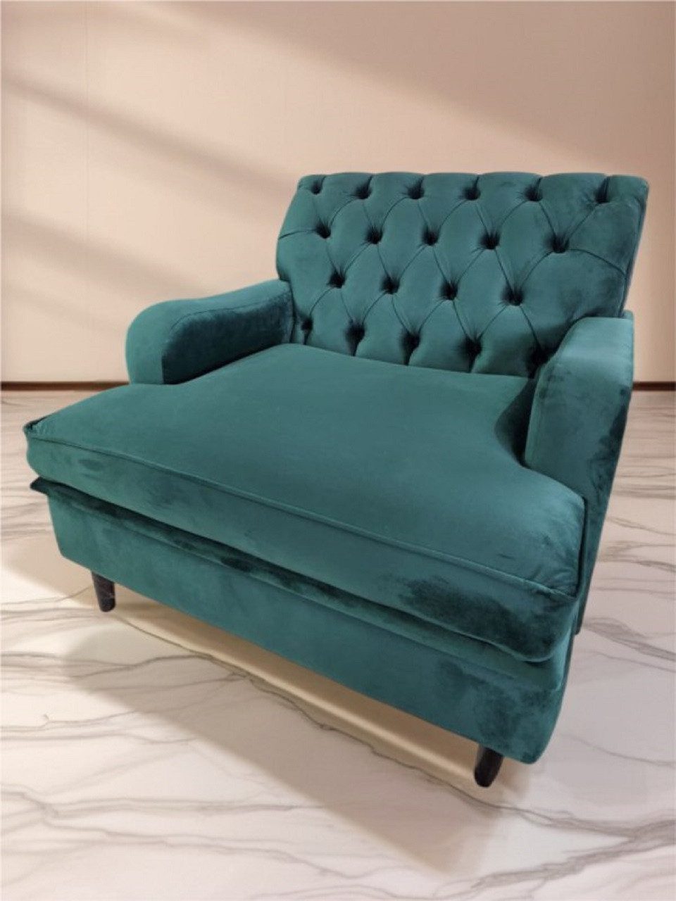 JVmoebel Chesterfield-Sessel Кресла Wohnzimmer Möbel Chesterfield Кресла Grün Textil Sofort (1-St., Кресла), Made in Europa