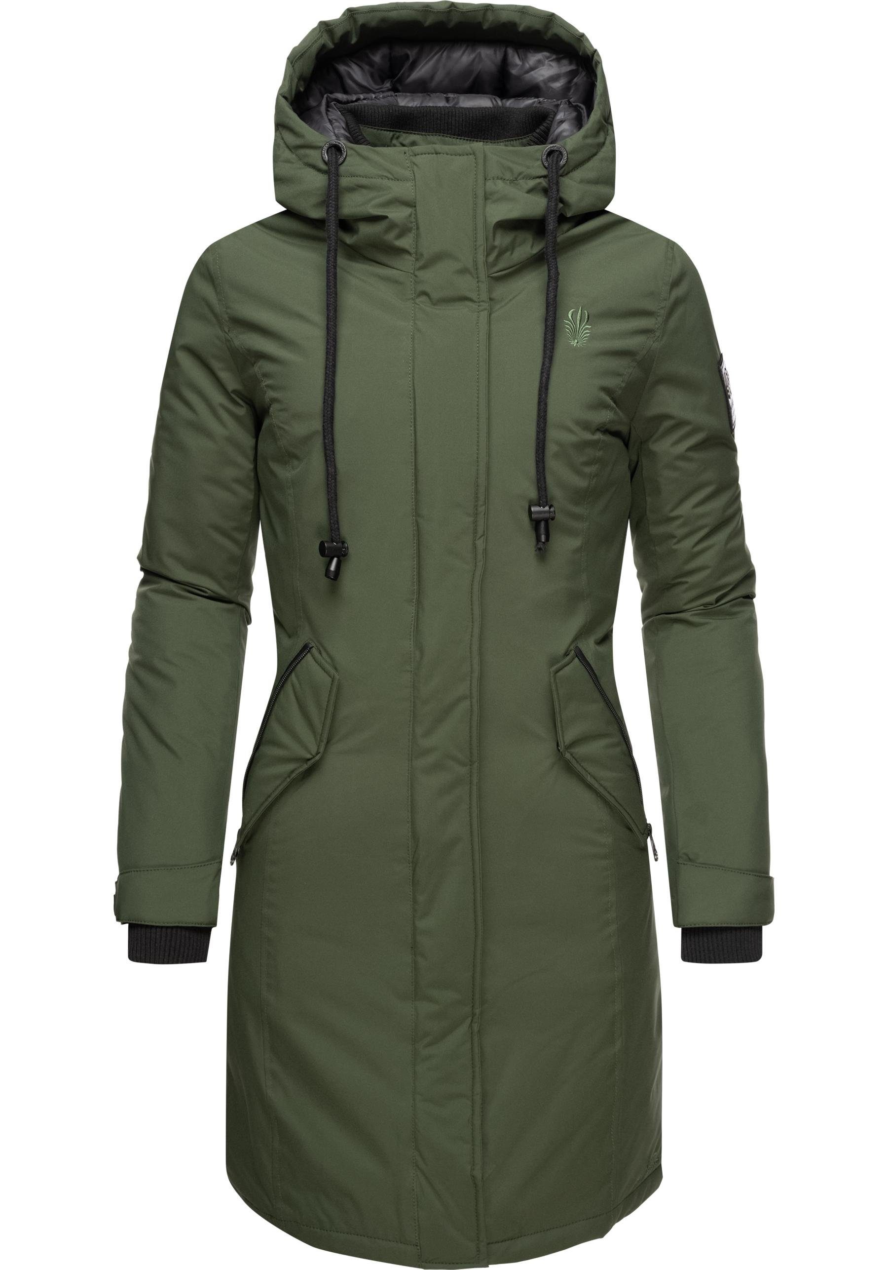 Navahoo Wintermantel Letiziaa sportlicher Winterparka mit gefütterter Kapuze