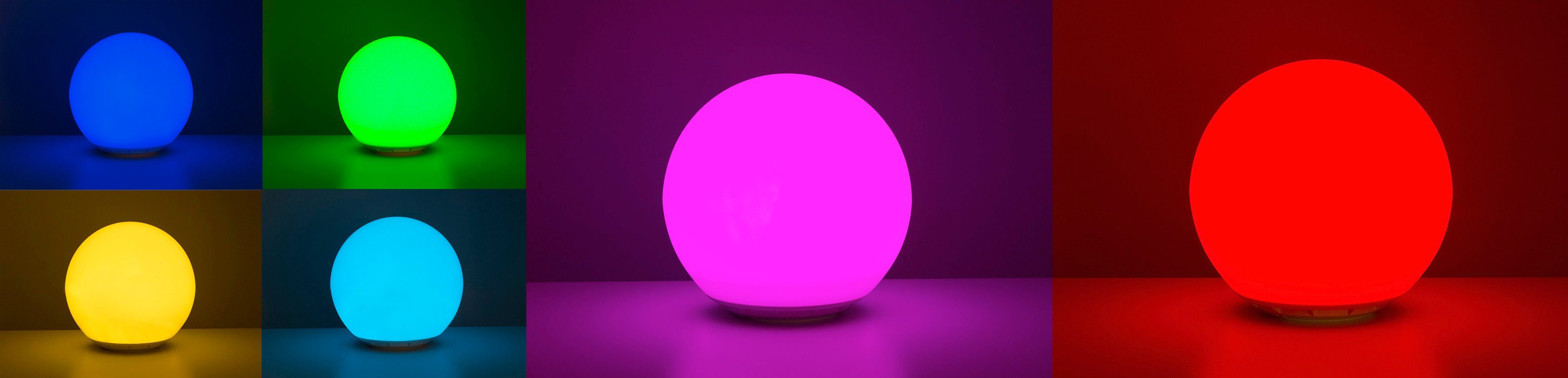 HEITRONIC Kugelleuchte Globo, LED fest integriert, Farbwechsler, Neutralweiß,  LED-Modus, 8 RGB Farben einstellbar oder Farbwechseleffekt, Neutralweißes  Licht oder RGB-Farben, auch Farbwechseleffekt