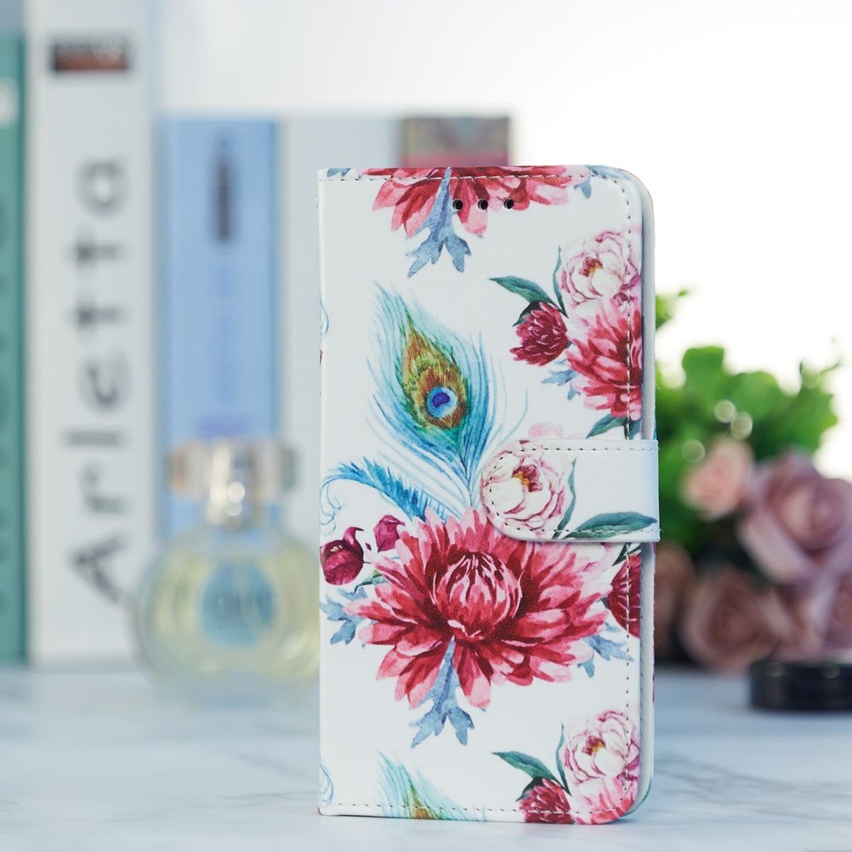 Wigento Smartphone-Hülle Für ZTE Blade A73 4G Book Wallet Tasche mit Schlaufe Etui Hülle Motiv3