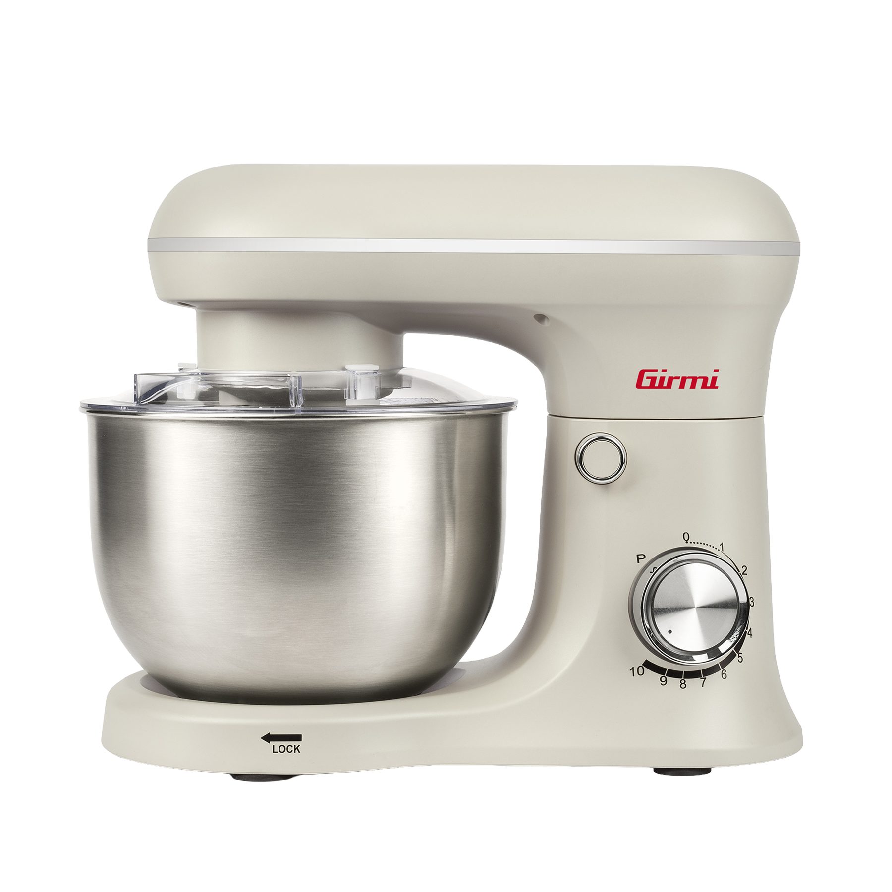 Girmi Küchenmaschine IM2101 Gastronomo IM21, Edelstahlschüssel, Planetenrührwerk, 1500 W, 5 l Schüssel, 10 Geschwindigkeiten, Pulse-Funktion, Knethaken, Rührer, Schneebesen