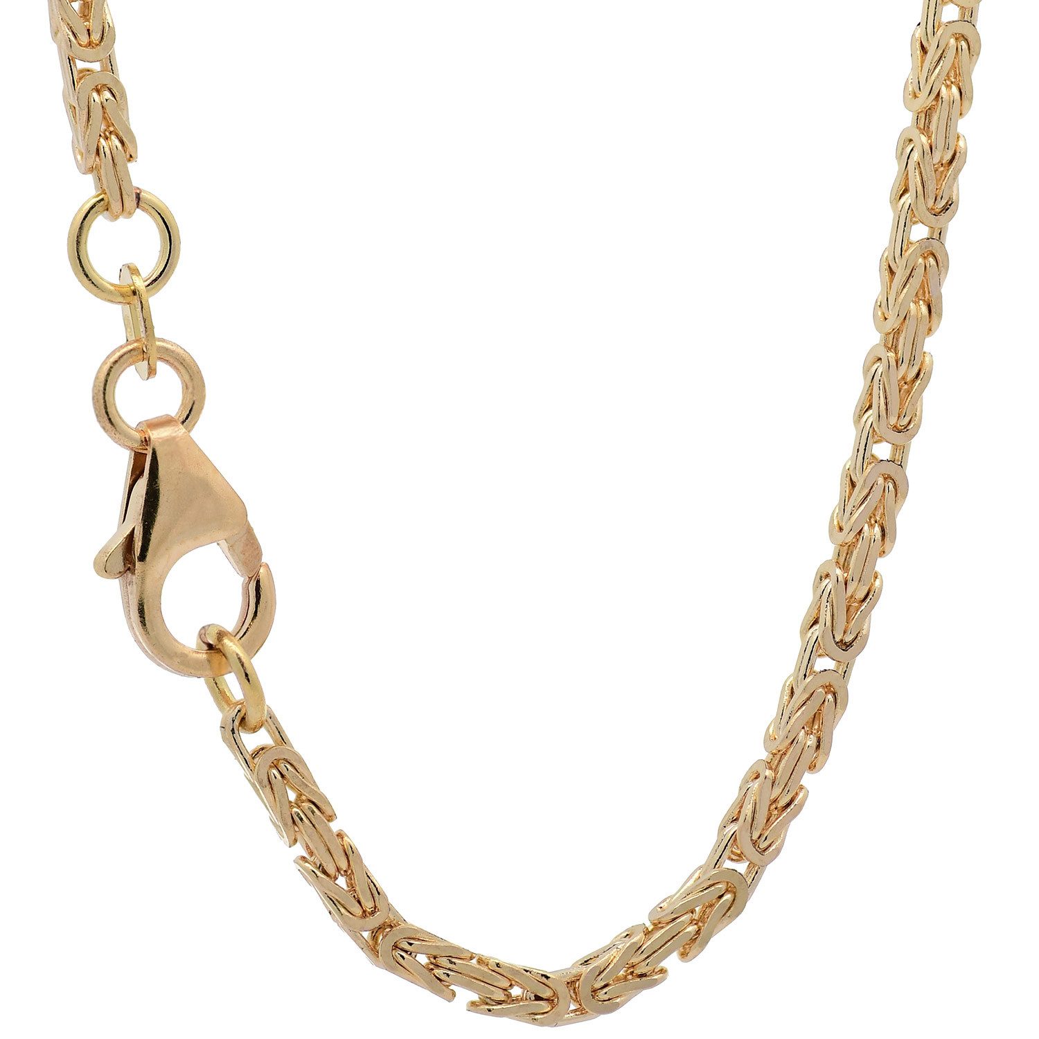 HOPLO Königskette Goldkette Königskette Armkette Breite 2,0 mm 21 cm 585 - 14 Karat Gold, Made in Germany