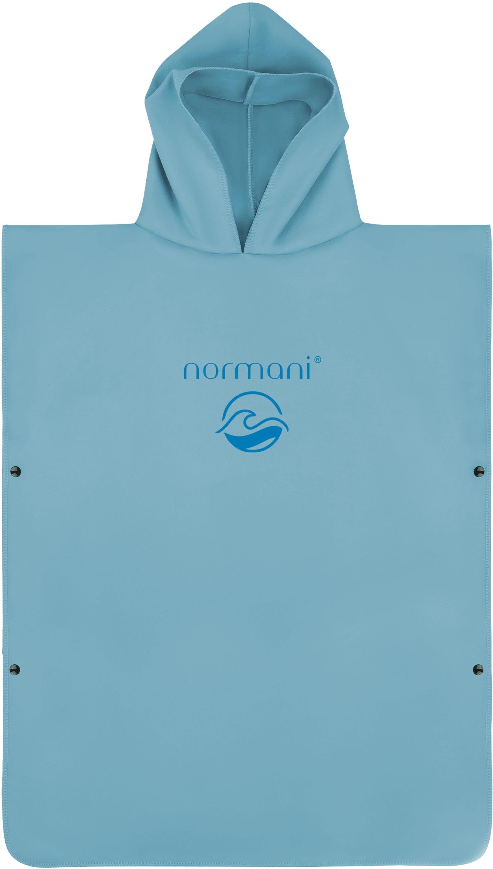 normani Badeponcho Mikrofaser Badeponcho für Erwachsene Camuy, Polyester, Kapuze, Schlupf, Bade Handtuch mit Ärmeln aus recyceltem Material