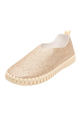 Ilse Jacobsen Tulip3272GB Slipper Glitzerslipper, recycelte Mikrofaser, bequeme Kautschuksohle