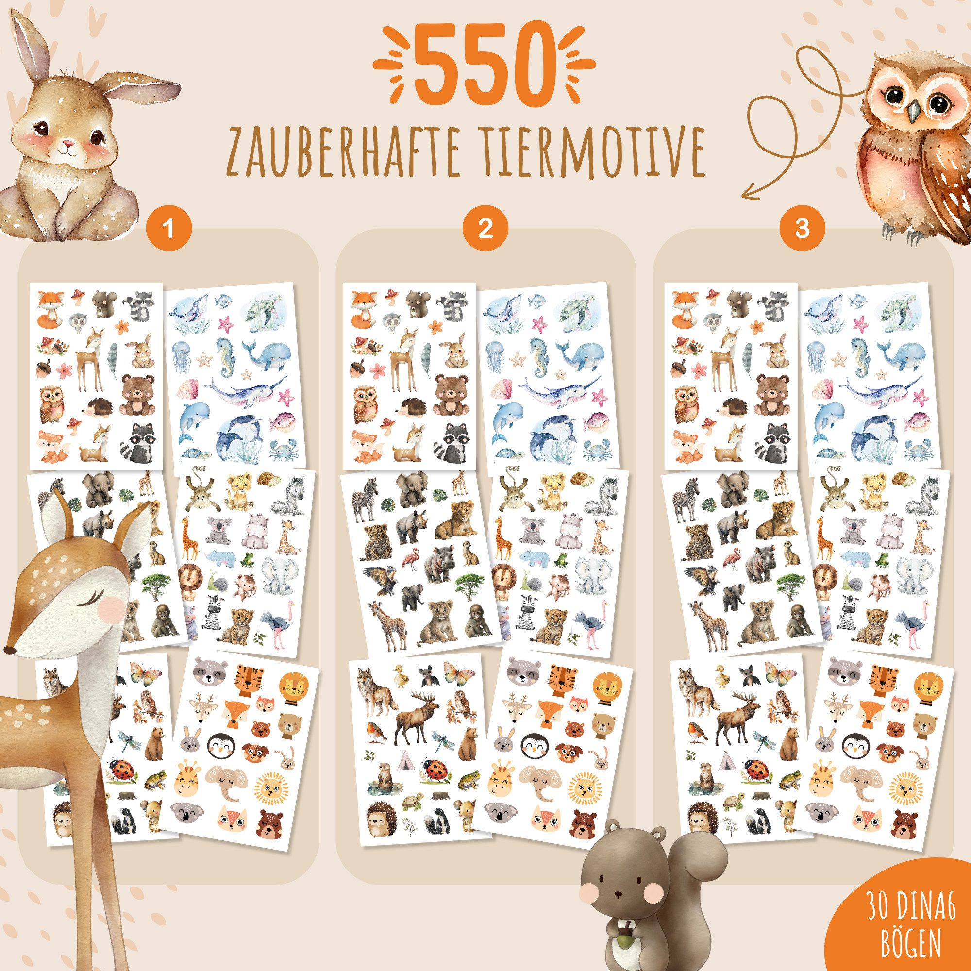 MeinBaby123® Kindertattoo 550 hautfreundliche Hauttattoos für Kinder, Geschenk für Kinder, Mitgebsel Kindergeburtstag, Geschenk Jungs & Mädchen