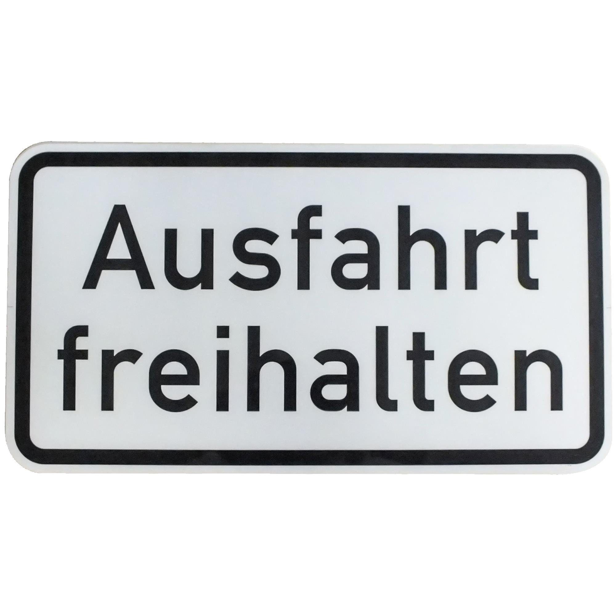 BauSupermarkt24 Verkehrsschild Verkehrszeichen 1000- mit Sonderschriftzug Ausfahrt freihalten
