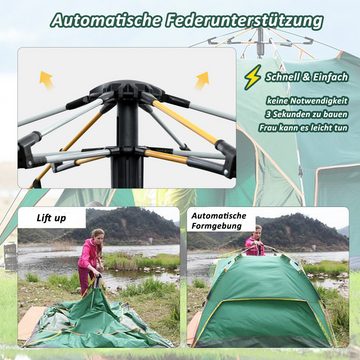 CALIYO Kuppelzelt 2-3 Personen Pop Up Zelt Camping Zelt Automatisches Sofortzelt, (1 tlg), Doppelschicht Winddichte Ultraleichte Kuppelzelt UV Schutz