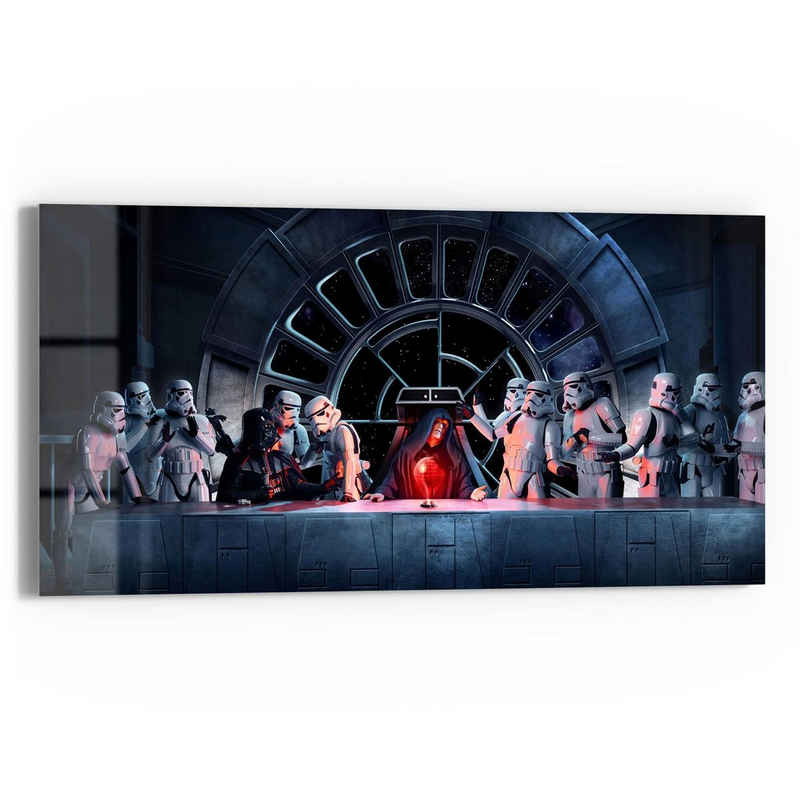 DEQORI Glasbild 'Star Wars Abendmahl', 'Star Wars Abendmahl', Glas Wandbild Bild schwebend modern