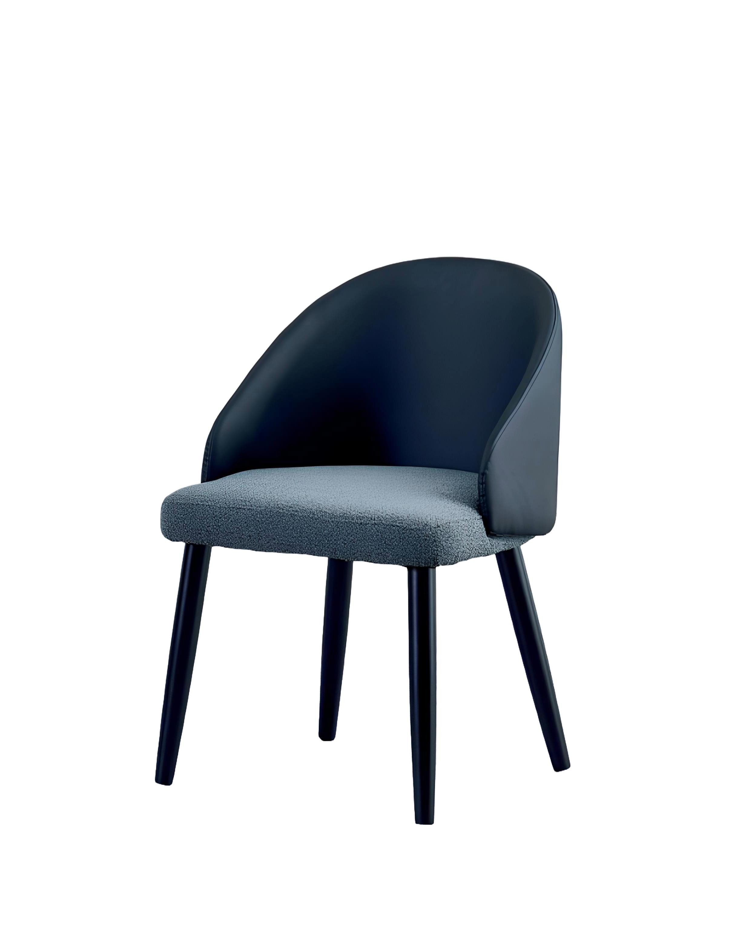 Xlmoebel Esszimmerstuhl Luxuriöse Esszimmerstühle in Blau-Grau, Einzelsitz-Design (1 St), Hergestellt in Europa