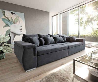 DELIFE Big-Sofa Navin, Graphite 275x116 cm Sofa mit Kissen