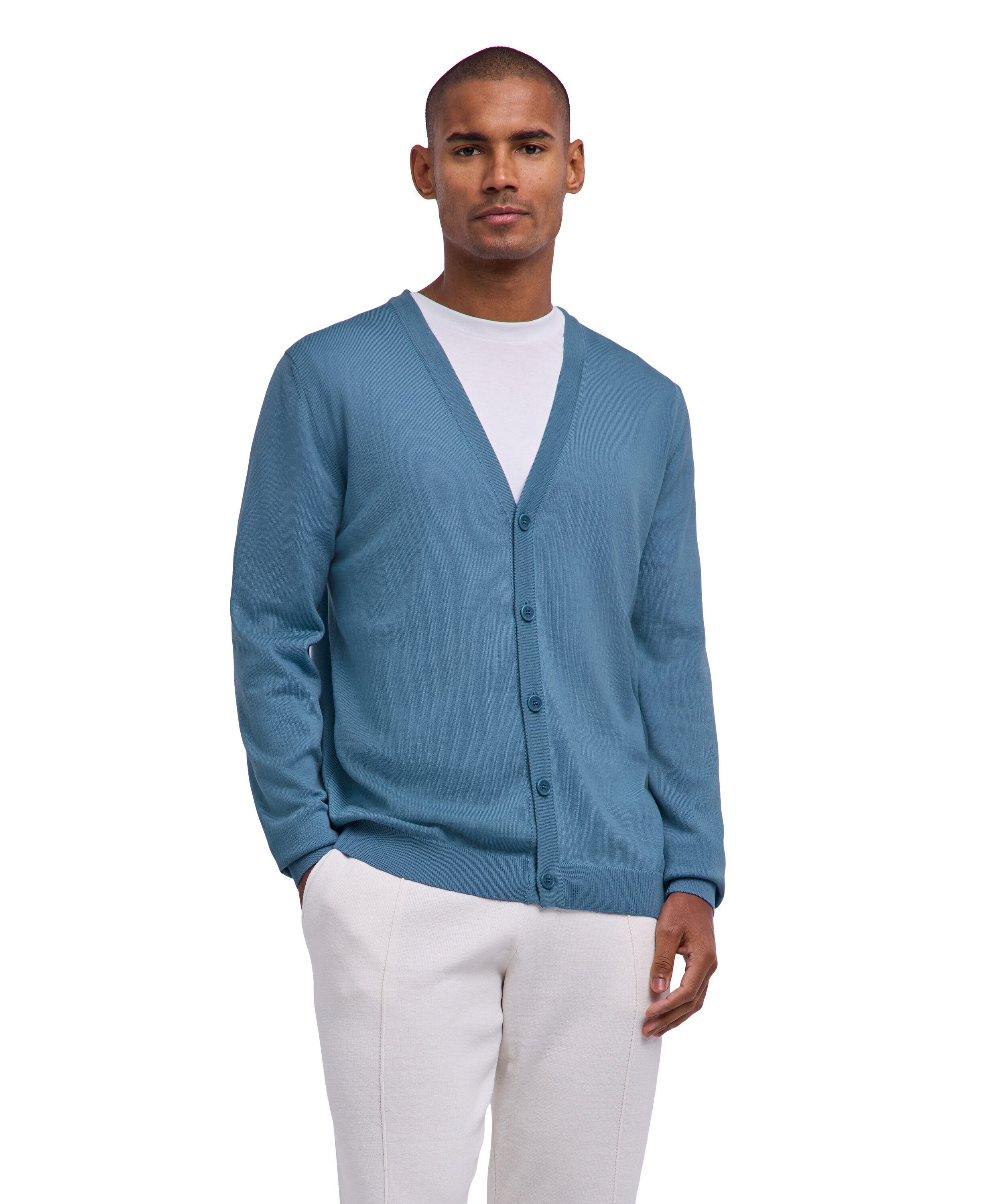 FALKE Strickjacke FALKE Pure Merino Wool Herren (1-tlg) aus reiner, extrafeiner Merinowolle