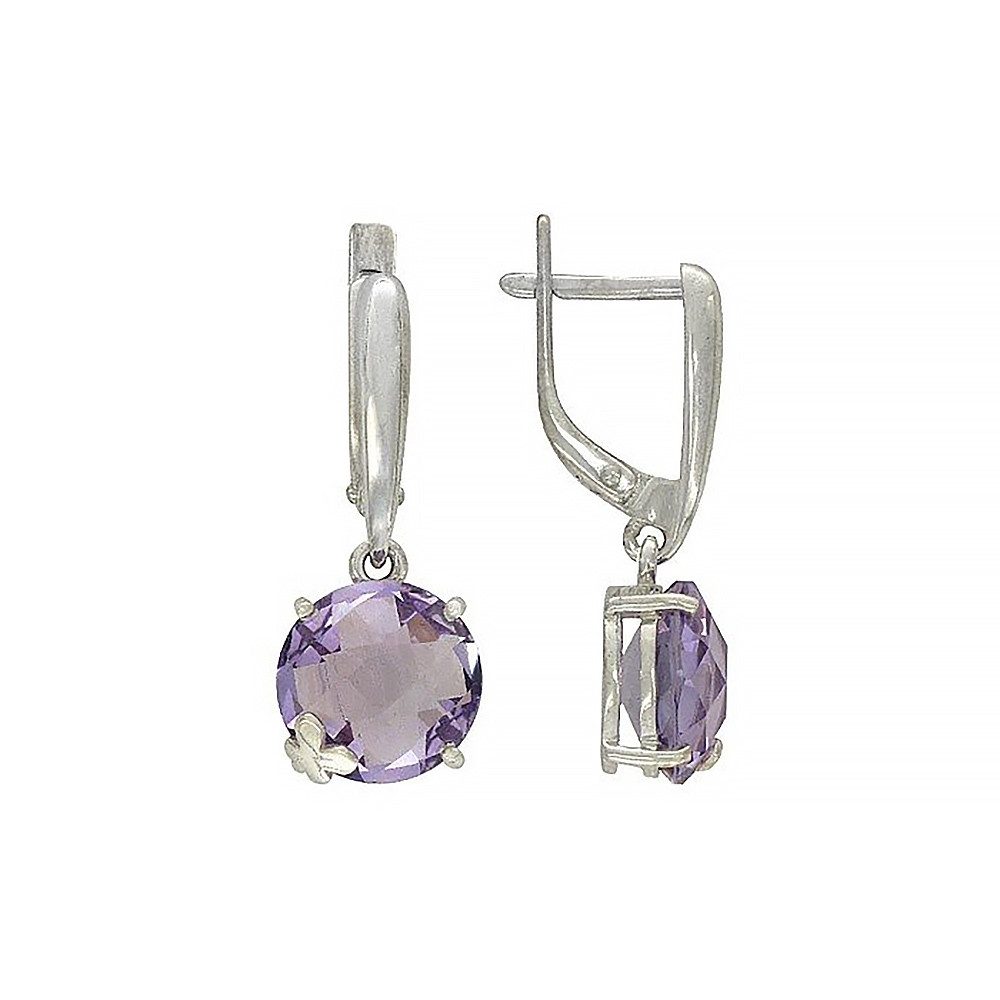 SOKOLOV Jewelry Paar Ohrhänger Ohrringe aus 925 Silber mit lila Amethyst (Set, 2-tlg), 925 Sterling Silber Silberschmuck für Damen