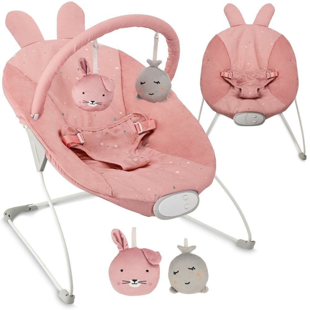 MoMi Babywippe GLOSSY, mit Vibration, Musik und Spielbogen