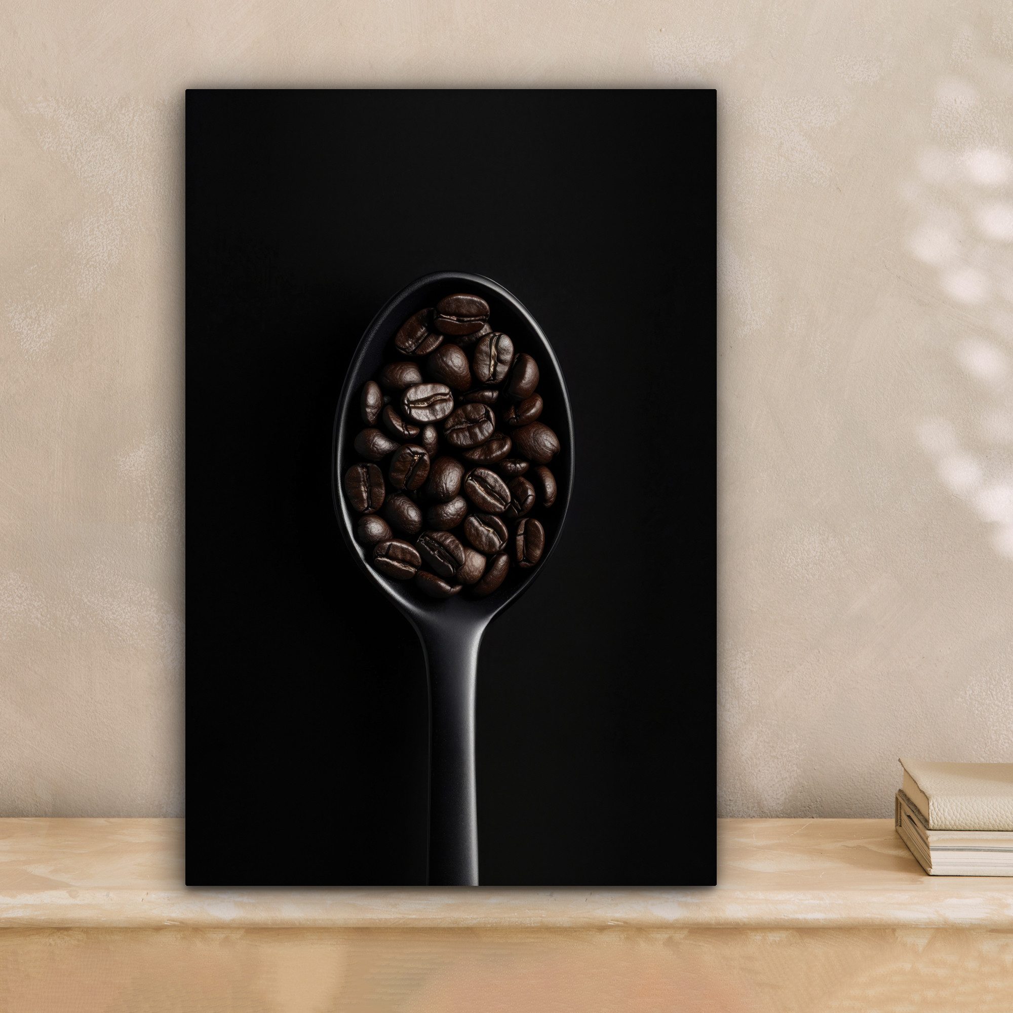 OneMillionCanvasses® Leinwandbild Kaffeebohnen - Löffel - günstig online kaufen