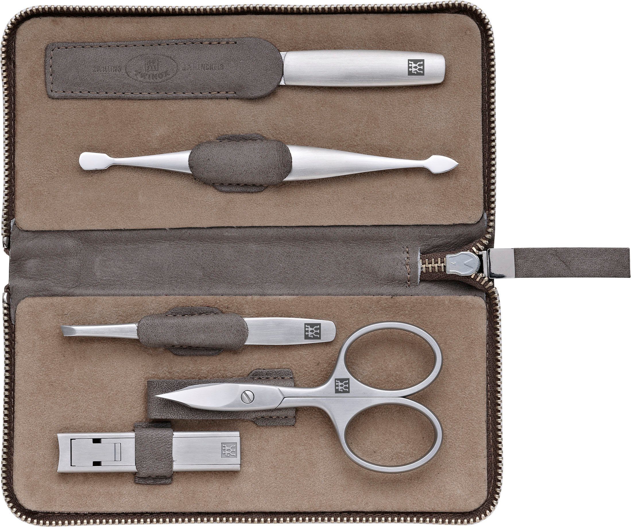 Zwilling TWINOX tlg. 5 REIßVERSCHLUSS-ETUI TAUPE, Maniküre-Etui