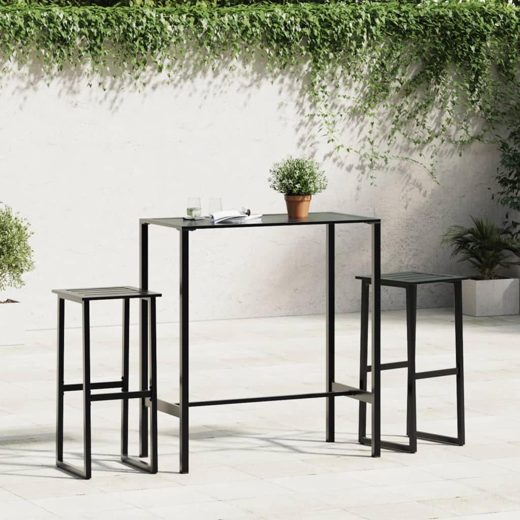 vidaXL Gartentisch Bartisch Schwarz 100x50x110 cm Pulverbeschichteter Stahl günstig online kaufen
