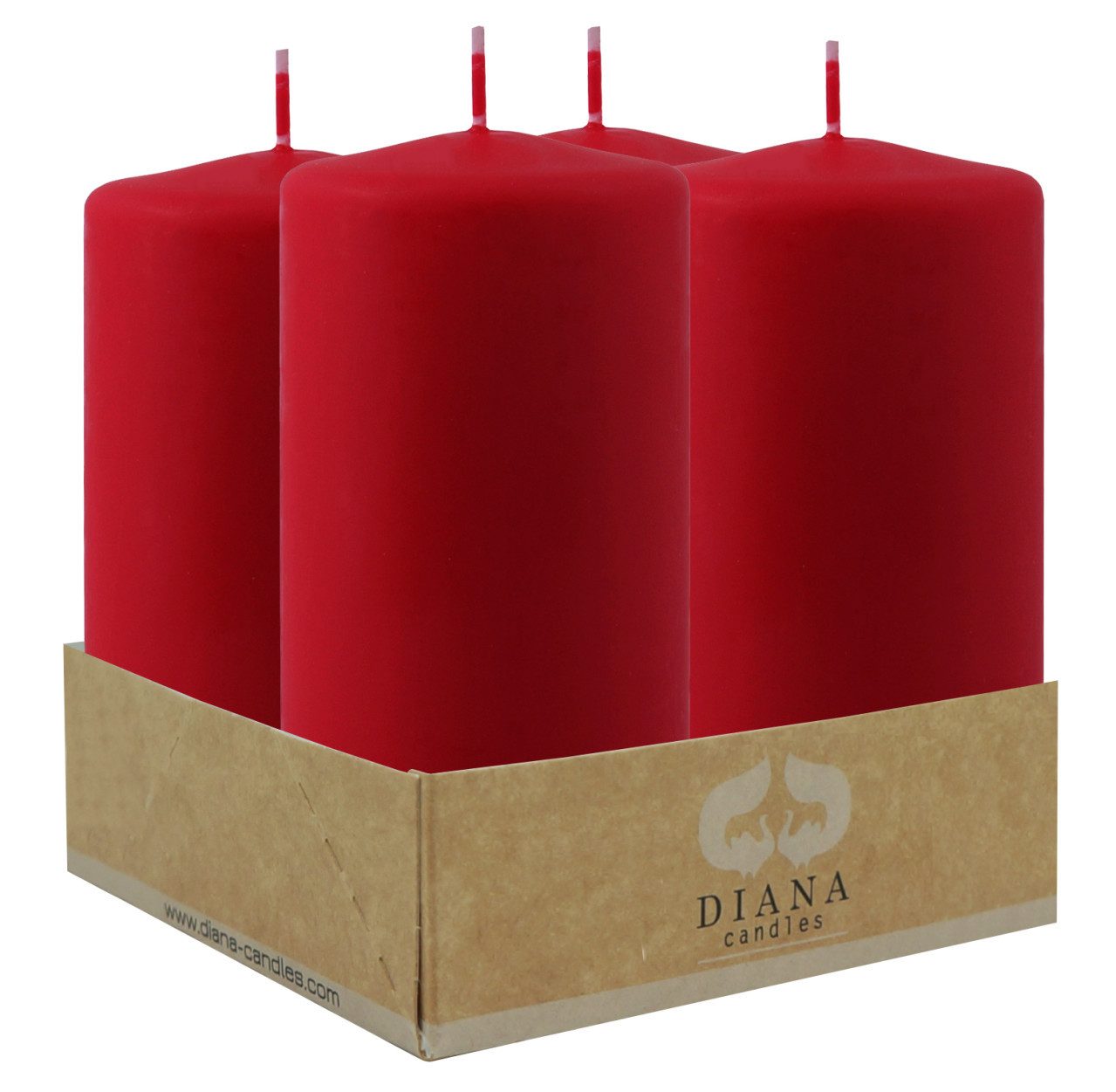Diana Candles Stumpenkerze Diana Candles Stumpenkerzen Ø 6 X 11 cm rubinrot günstig online kaufen