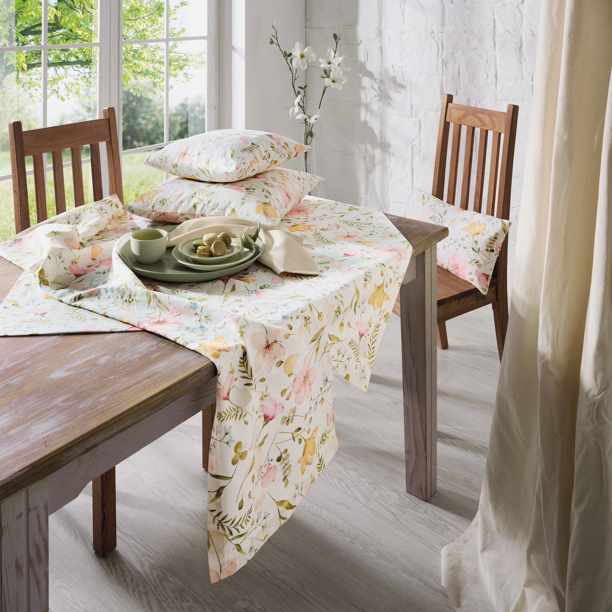 Erwin Müller Mitteldecke Mitteldecke, bügelfrei Blumen