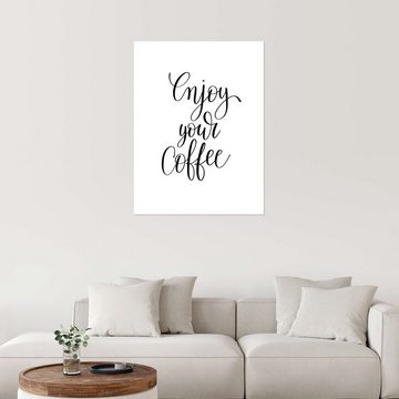 Posterlounge Poster Typobox, Enjoy Your Coffee, Küche