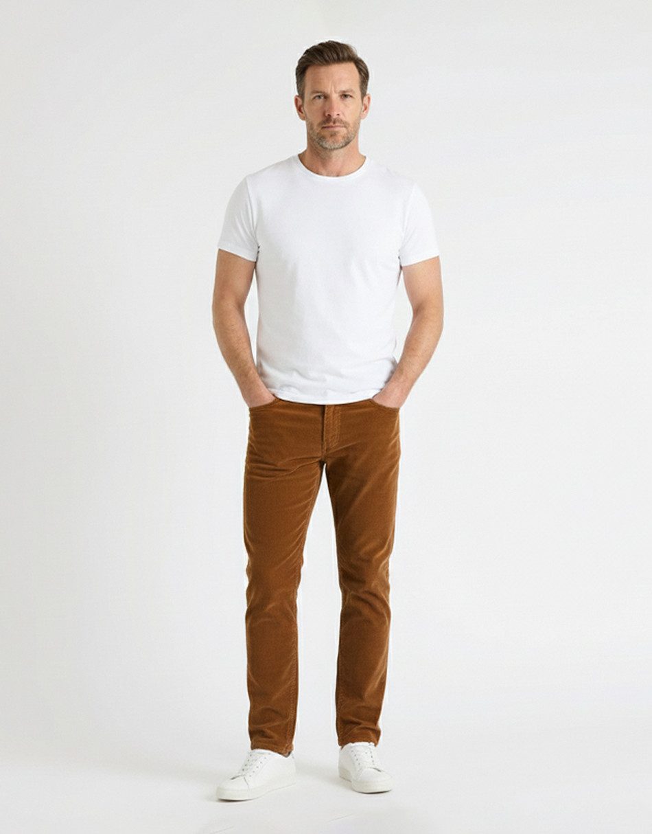 BlauerHafen Cordhose Herren Cordhose 5-Pocket SLIM FIT modisch lässig elastisch