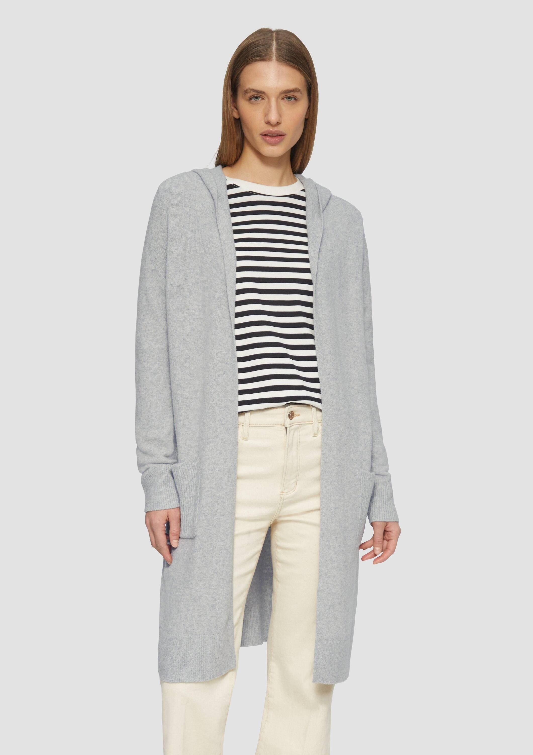s.Oliver Cardigan Strickjacke Long-Cardigan mit Kapuze günstig online kaufen