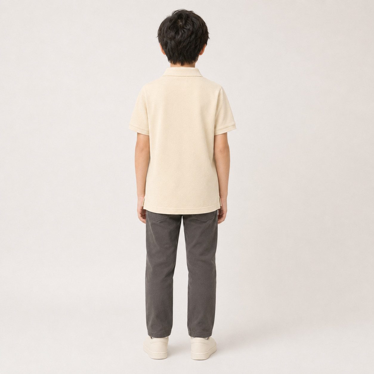 Sitztgut Poloshirt Kinder Polo-Shirt aus Bio-Baumwolle (1-tlg) Seitenschlitze, verlängertes Rückenteil und Transfer-Necklabel