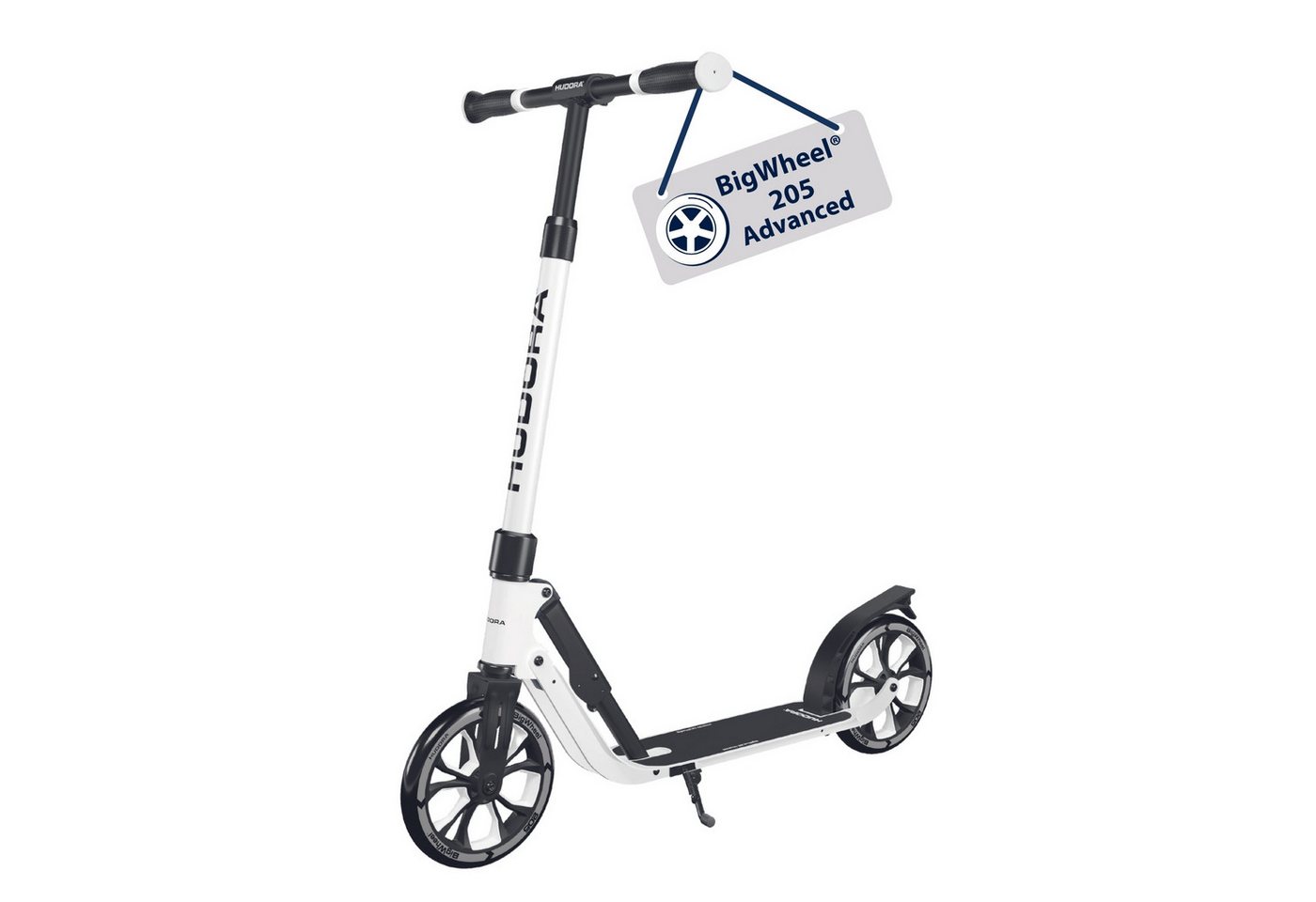 Hudora Cityroller BigWheel® 205 Advanced, Tretroller, (max. 100kg), einklappbarer, höhenverstellbarer Kick-Scooter