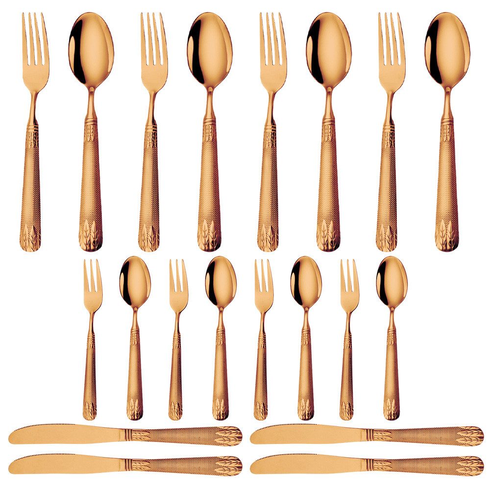 GARRYFIZH Tafelgabel Messer Gabel LöFfel Set Besteckset Cutlery Set, 4 Tafelmesser+4 Tafellöffel+4 Tafelgabeln+4 Teelöffel+4 Teegabeln