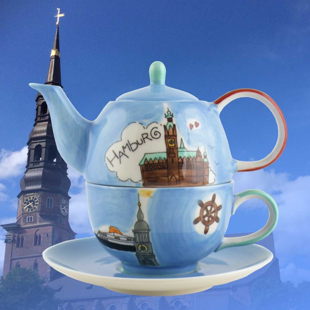 Mila Teekanne Mila Keramik Tee-Set Tea for One Hamburg, 0,4 l, (Set, Tee-Set)