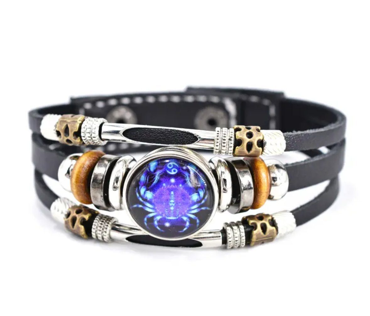 Stelby Armband mit Gravur Armband Sternzeichen Krebs mit 3D Gravur im Glas (Weihnachtsgeschenk, Geburtstagsgeschenk, Valentinstaggeschenk, modern, minimalistisch), langlebig, pflegeleicht, unisex