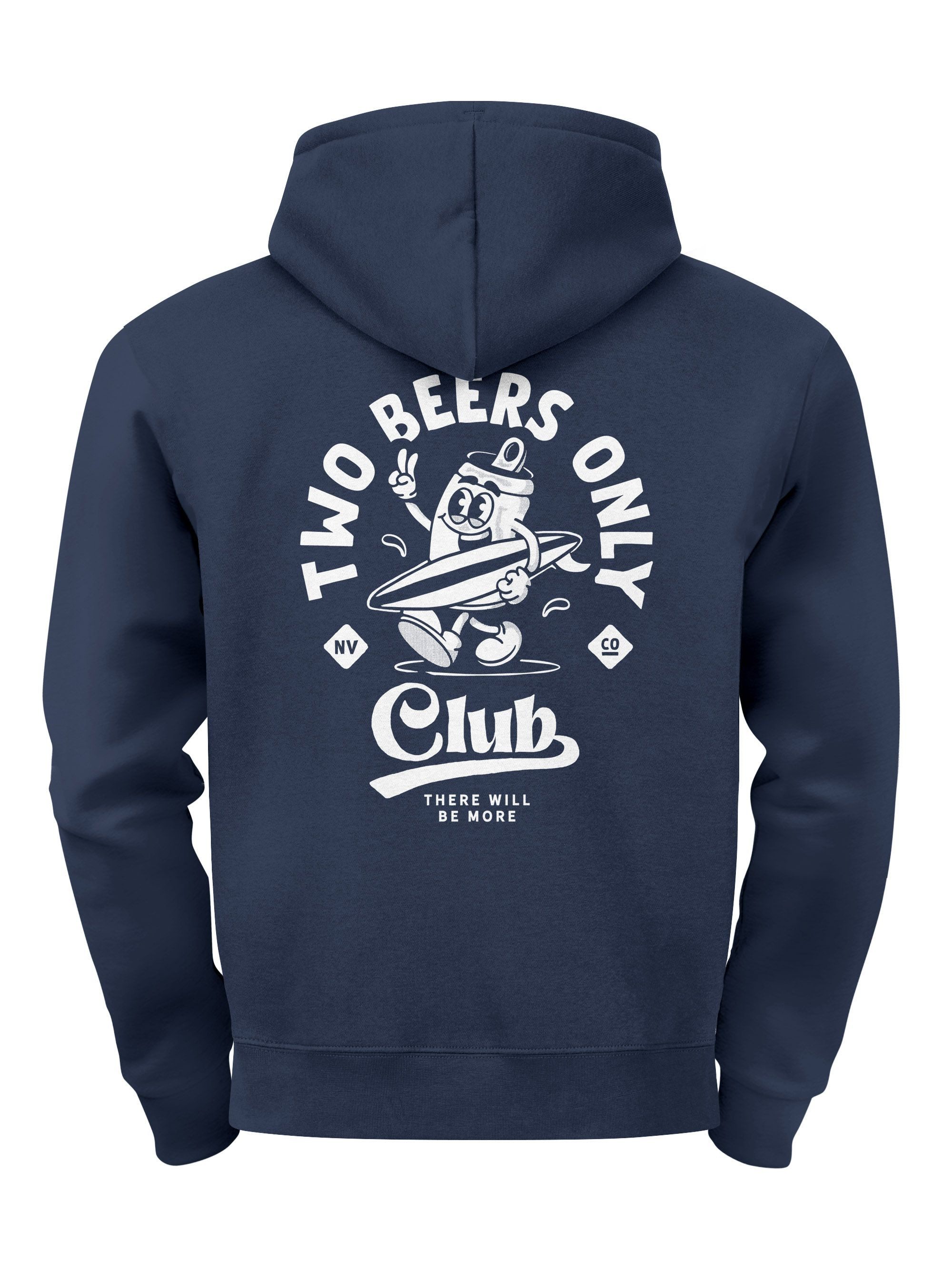 Hoodie Herren Hoodie Two Beers Only Club, Kapuzensweatshirt mit Bier-Motiv