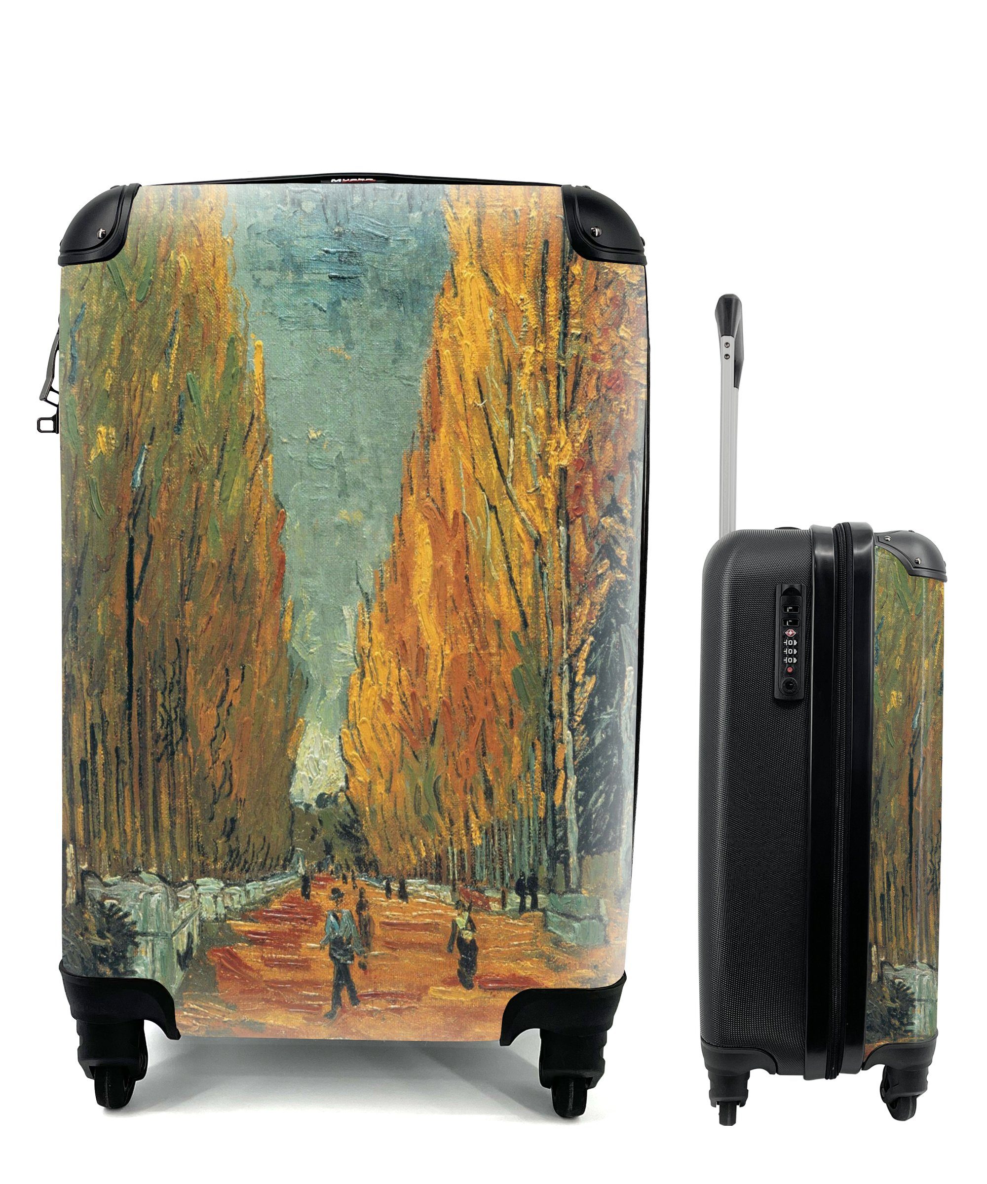 - Handgepäckkoffer mit van Vincent Elysische Gogh, 4 Rollen, rollen, Trolley, MuchoWow Ferien, Reisetasche für Handgepäck Reisekoffer Felder