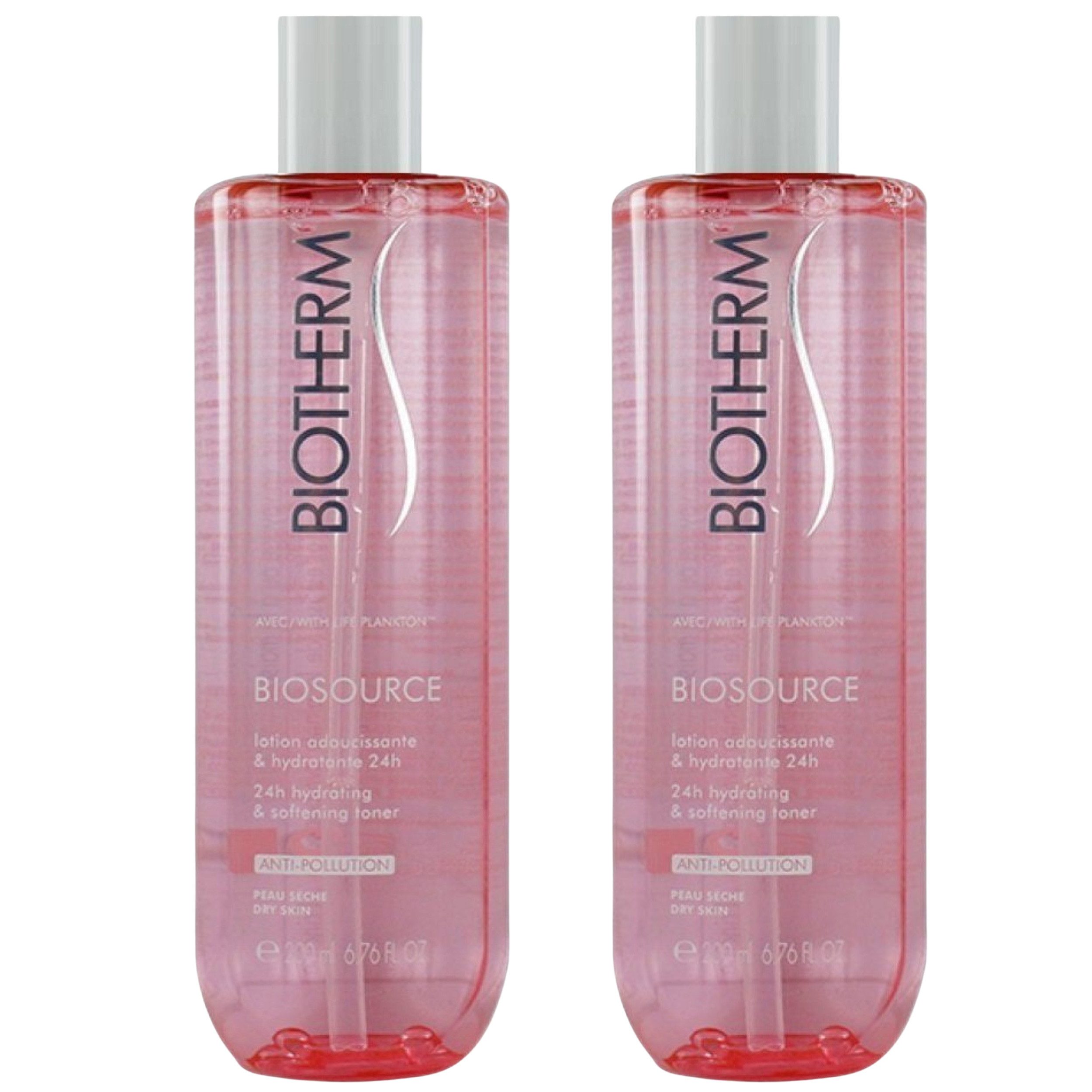 BIOTHERM Gesichtslotion Biosource Adoucissante 24h, 2-tlg., Sanfte Gesichtslotion mit 24h Feuchtigkeit & Hyaluron-Pflege