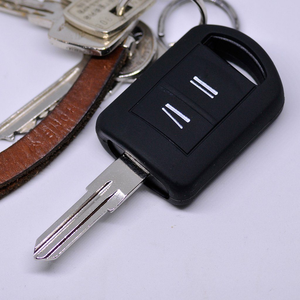 mt-key Schlüsseltasche Autoschlüssel Softcase Silikon C TwinTop Opel Schutzhülle A für Schwarz, Tigra C Corsa Meriva Combo