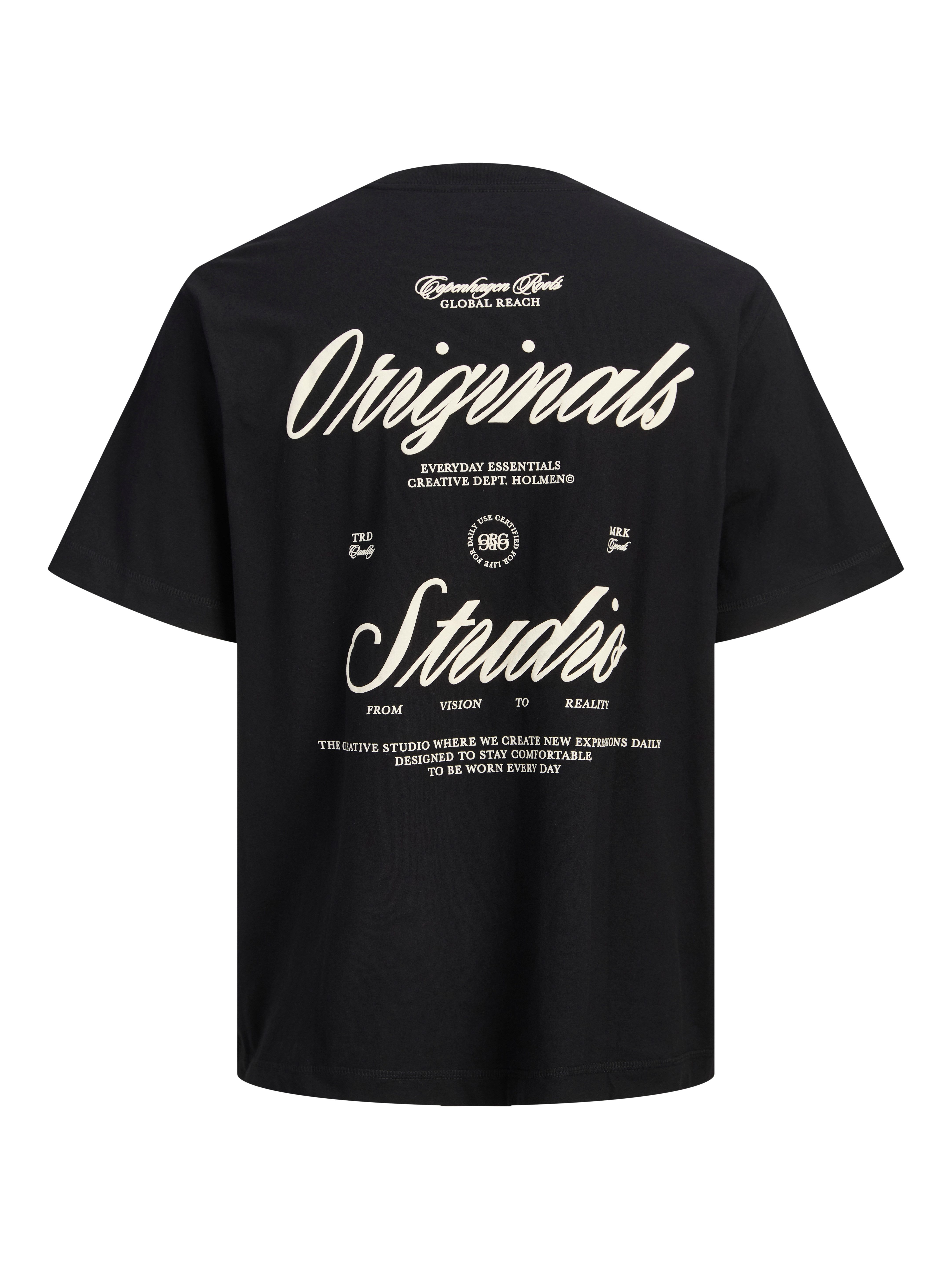 Jack & Jones PlusSize Kurzarmshirt JORNORREBRO TYPO TEE SS CREW NECK PLS Baumwolle, regular fit