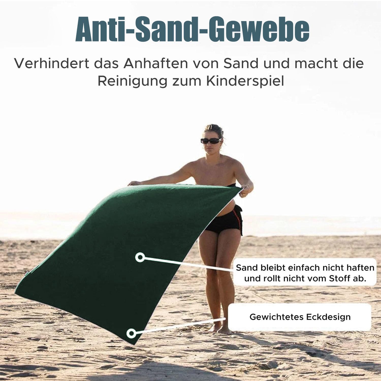 Refttenw Strandtuch Mikrofaser Badetuch Strandlaken mit Magnetverschluss XXL 190x76cm, Schnelltrocknend Handtuch Duschtuch Sommer Liegenauflage
